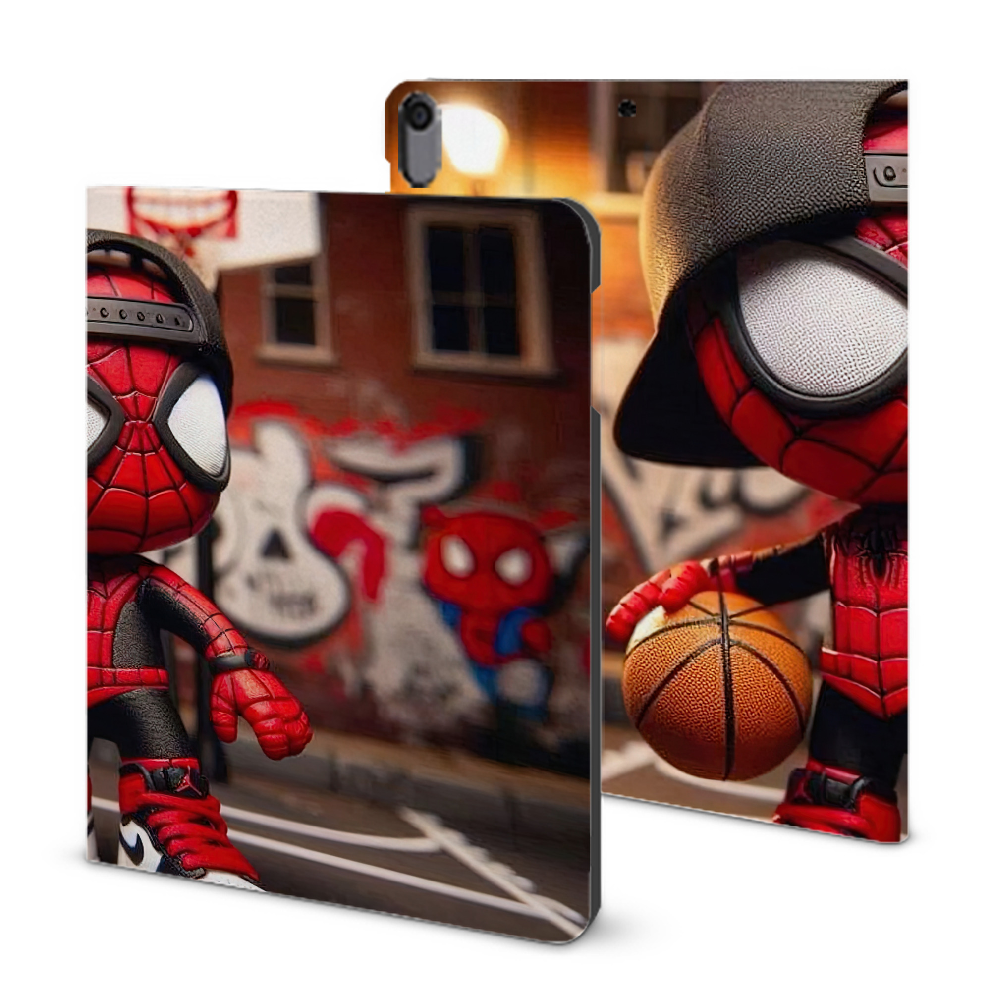 （画像用） Spider Man スパイダーマン IPad ケース ブック型 PUレザー TPU 耐衝撃 軽量 薄型 ペン収納なし 全面保護 IPad 各モデル対応